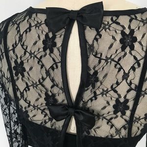 New black lace top with ribbon detail